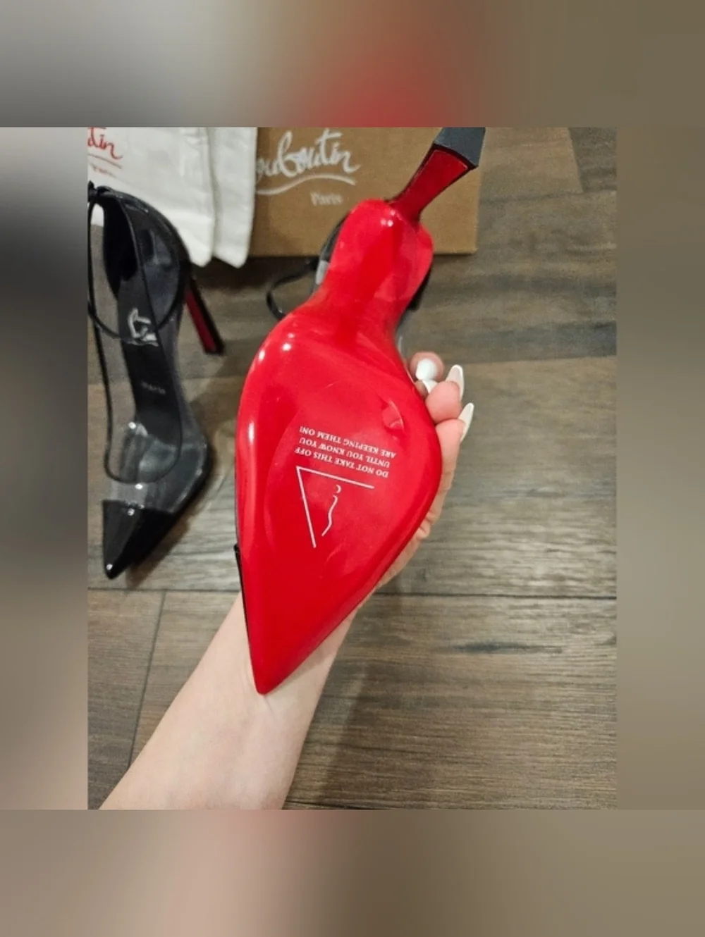 CHRISTIAN LOUBOUTIN Debout Condora 100 PVC Patent Pumps 40 NWT Black - Picture 9 of 12